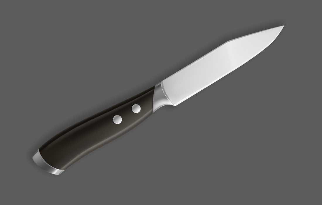 faca de peixe em destaque em um fundo cinza